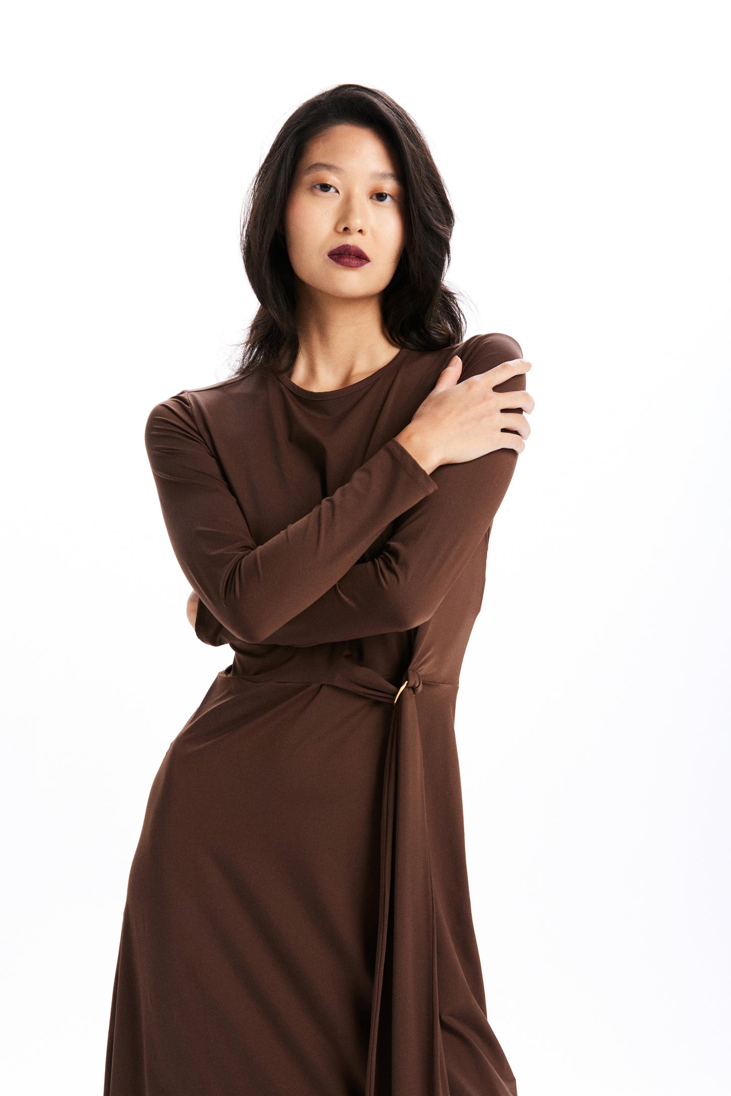 Vestido Bárbara Jersey Marrom