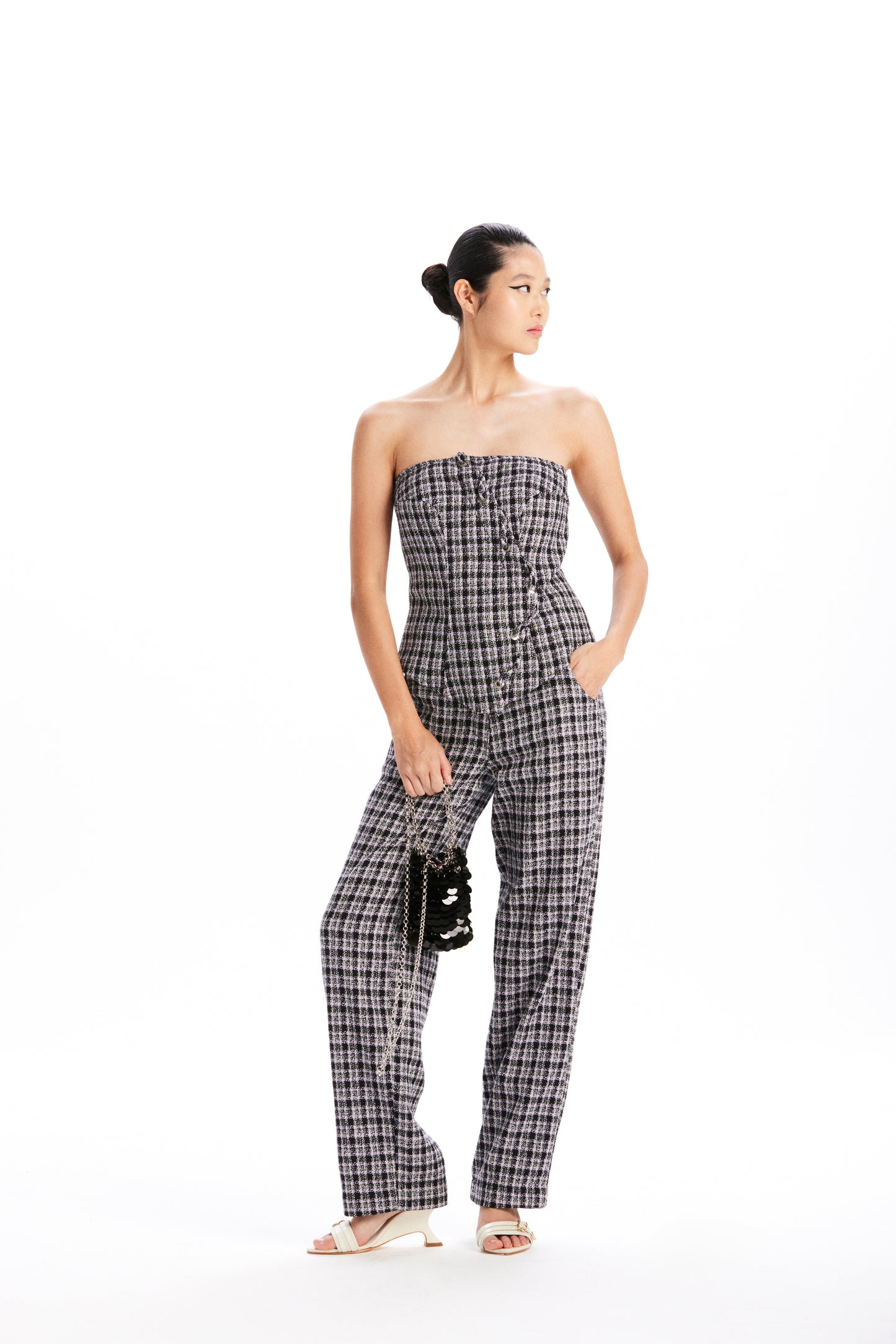 Calça Tina Tweed Xadrez