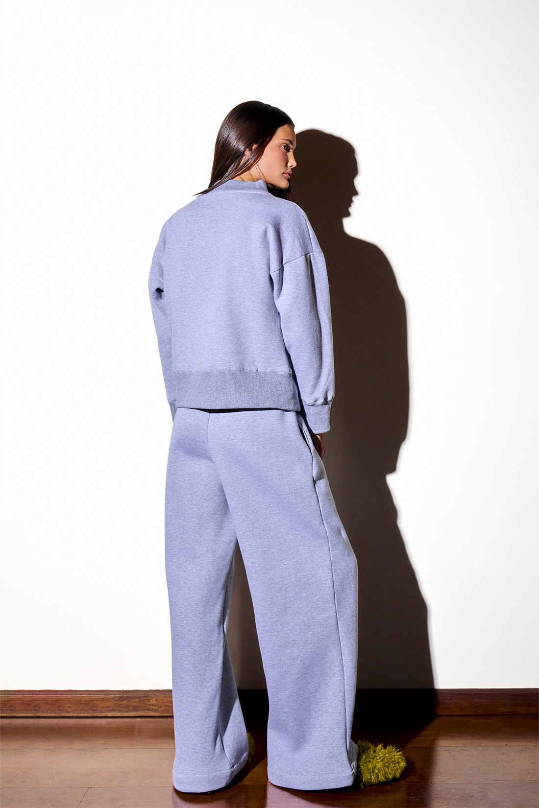 Calça Celeste Moletom Mescla