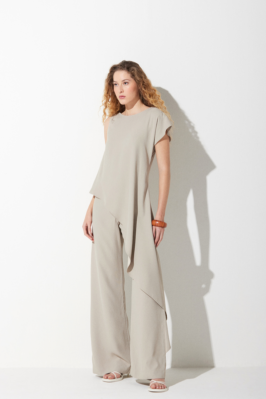 Macacão Iara Crepe Cinza