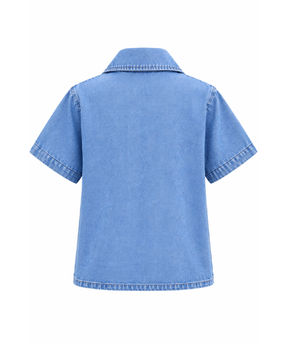 CAMISA ALICE DENIM CROCHET