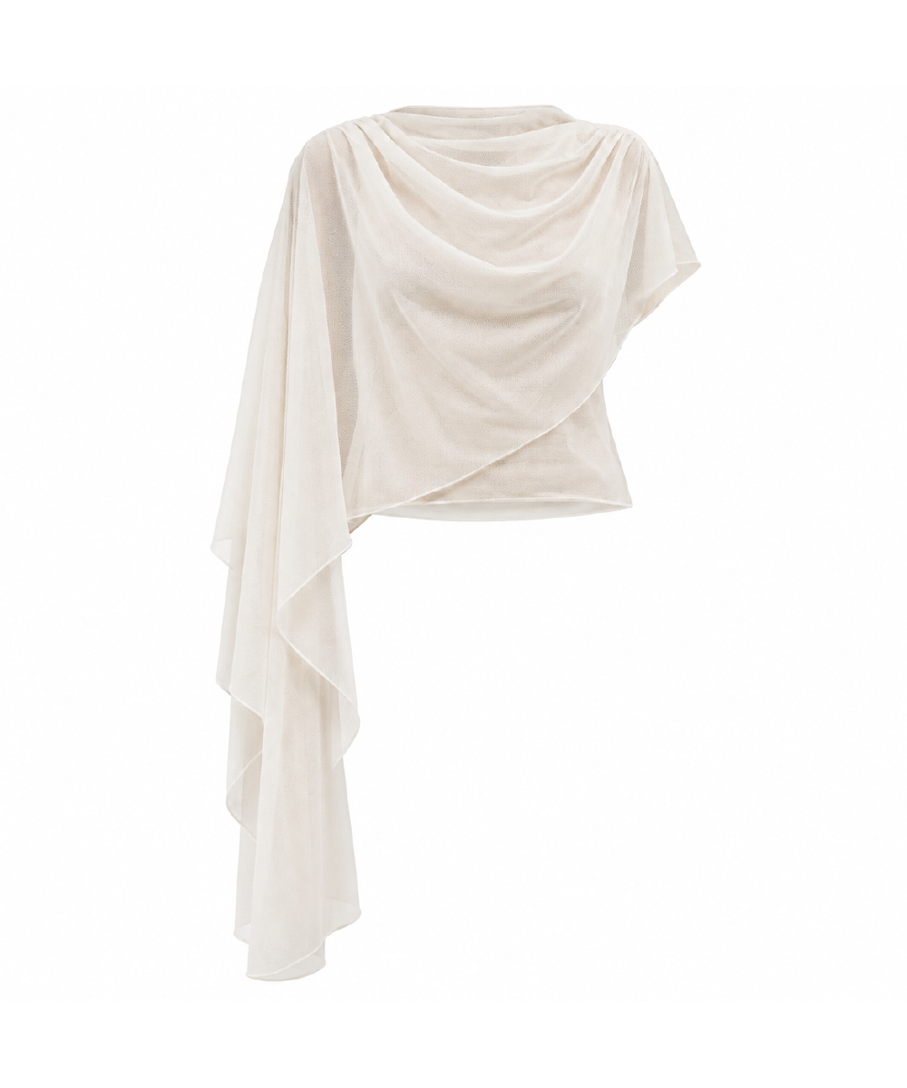 BLUSA CAPA TULE MARFIM