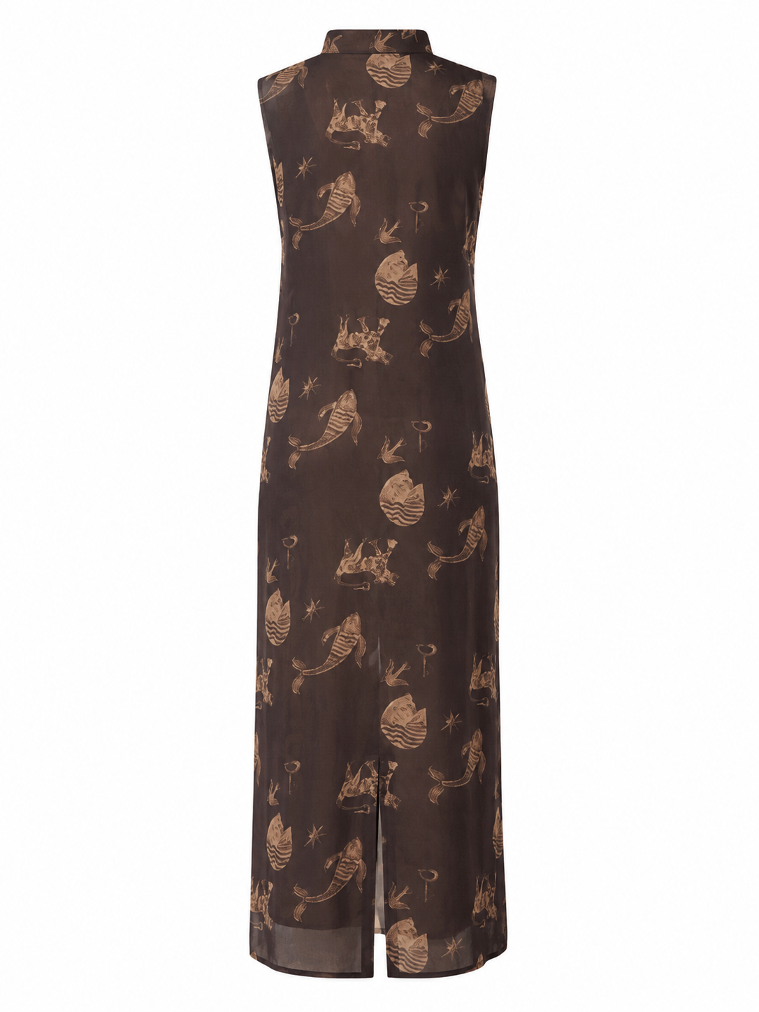 VESTIDO SAFIRA TULE ELEMENTOS MARROM