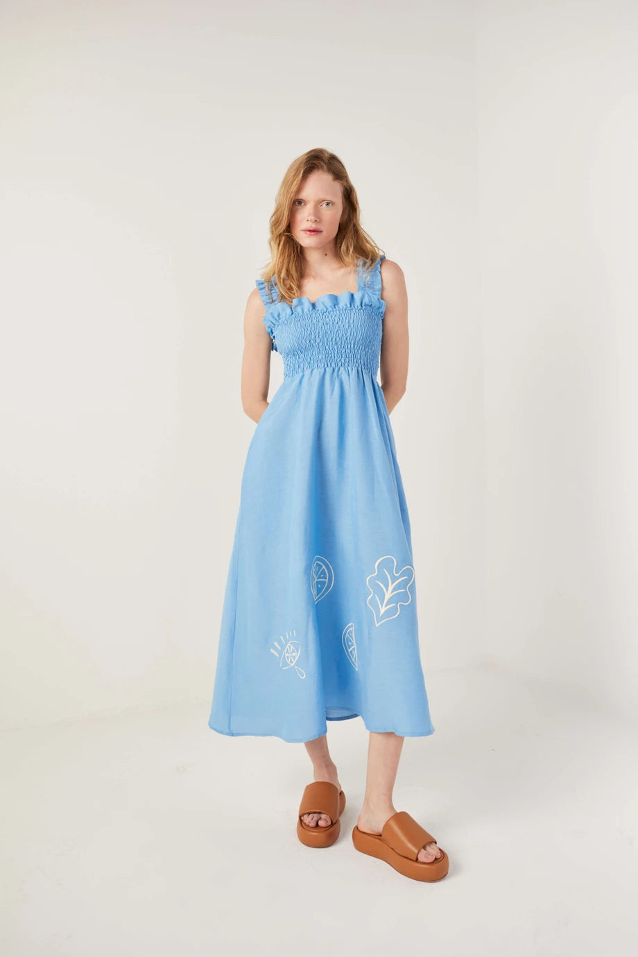 Vestido Kira Linho Azul