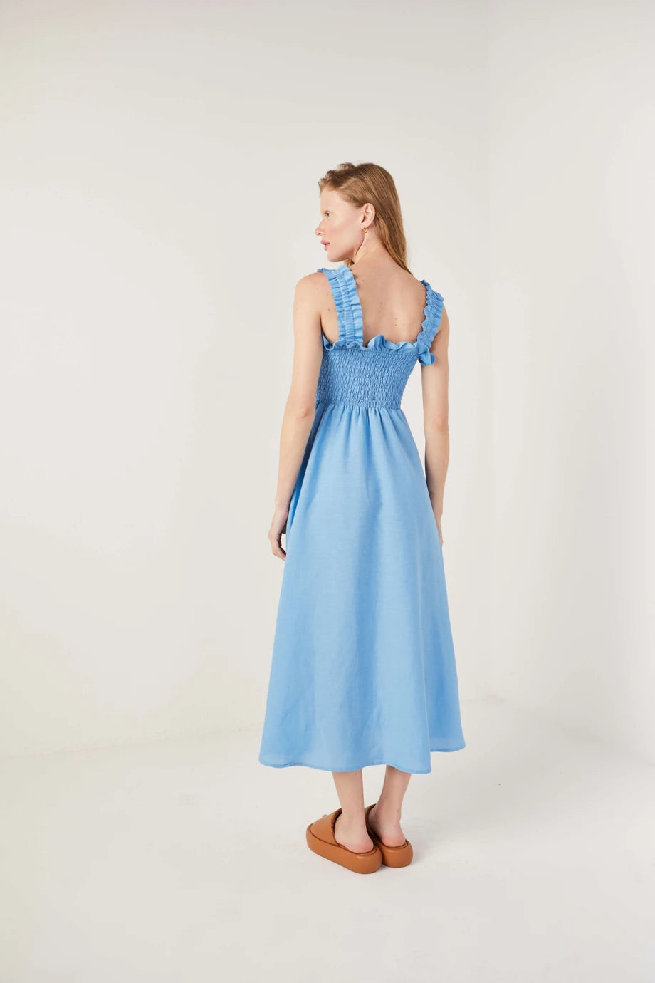 Vestido Kira Linho Azul