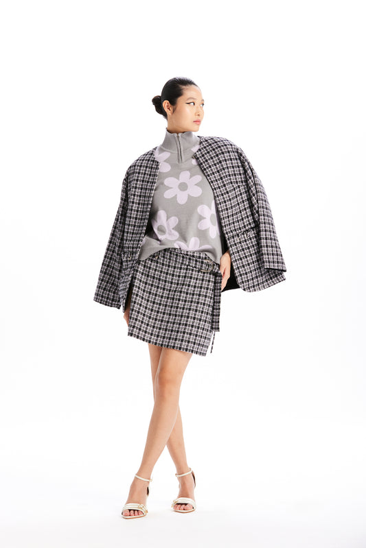 Saia Tina Tweed Xadrez