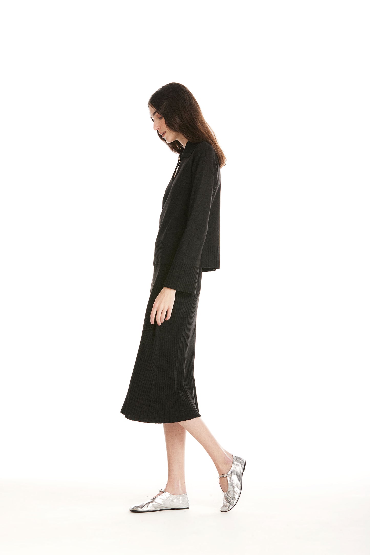 Blusa Polo Tricot Lau Preta