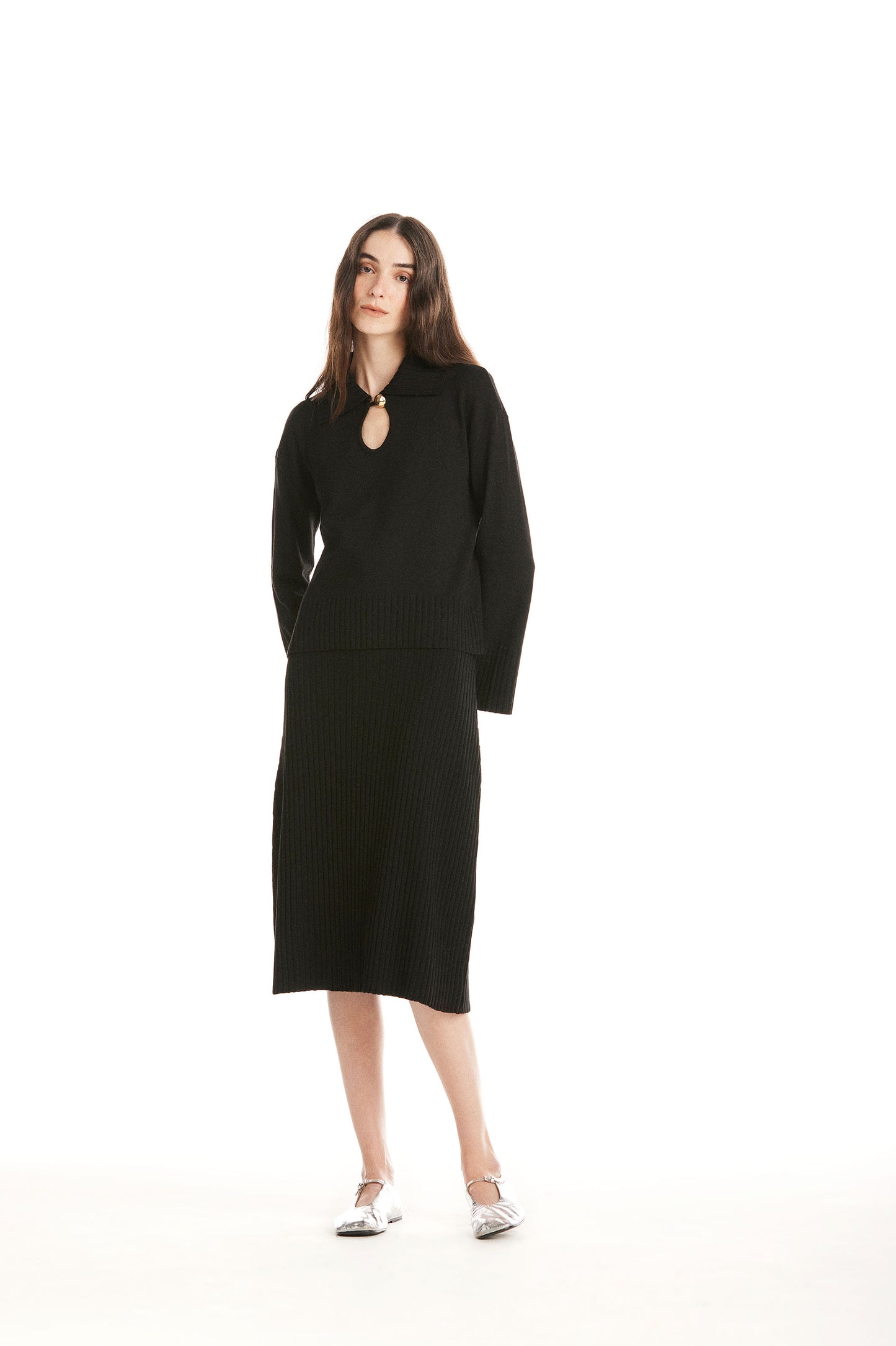 Blusa Polo Tricot Lau Preta