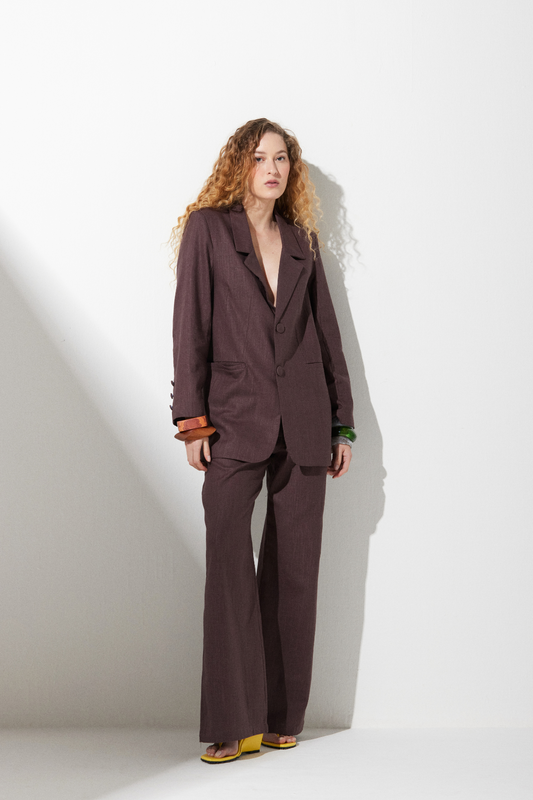 Blazer Nori Uva Linho 100%