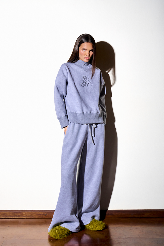 Calça Celeste Moletom Mescla