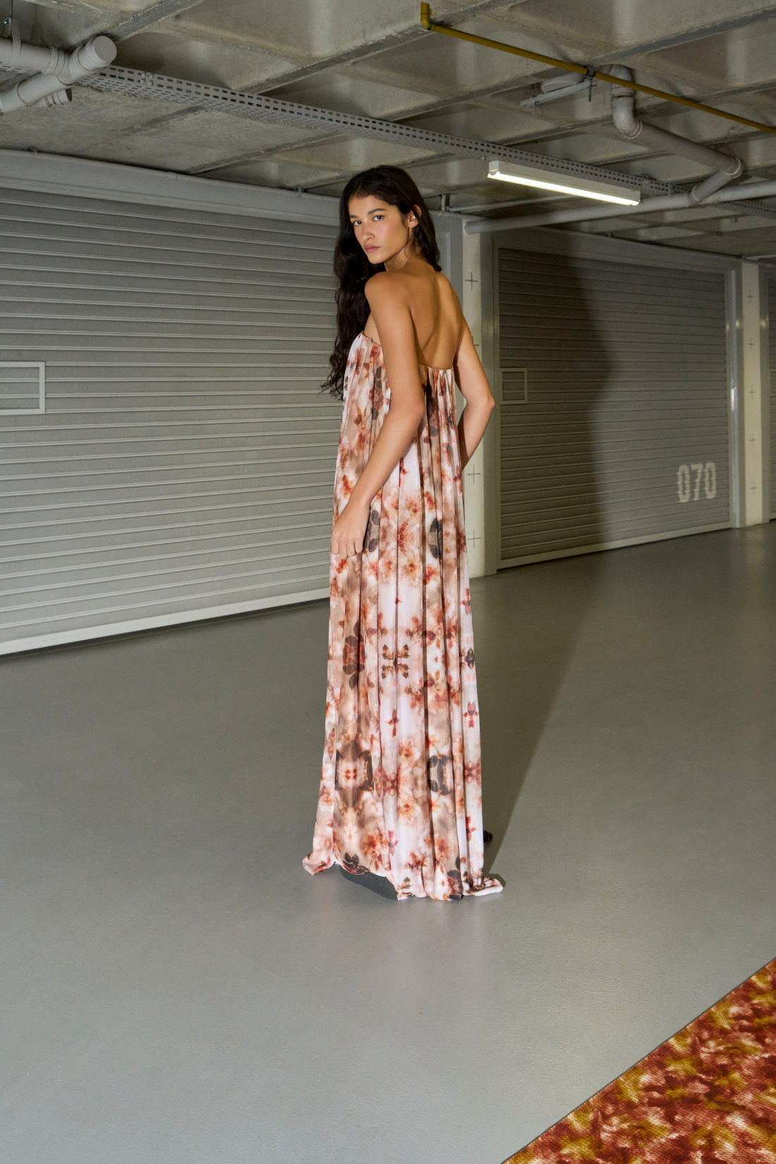 VESTIDO MAXI TULE FLORAL
