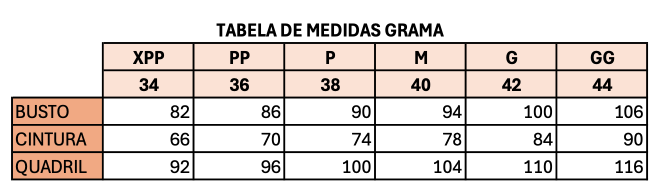 Tabela de Medidas