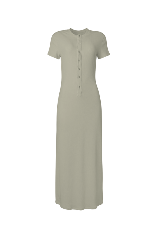 Vestido Canelado Robin Verde Musgo