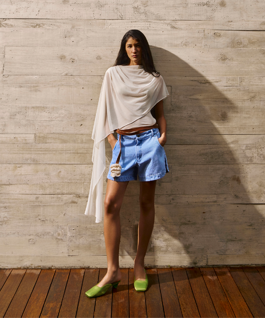 BLUSA CAPA TULE MARFIM