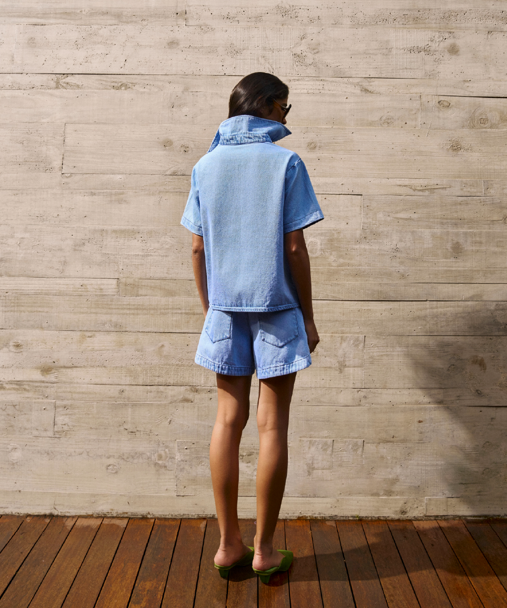 CAMISA ALICE DENIM CROCHET
