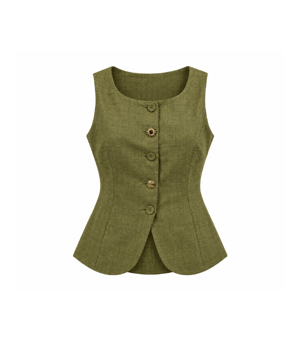 BLUSA SOLANGE LINHO MILITAR