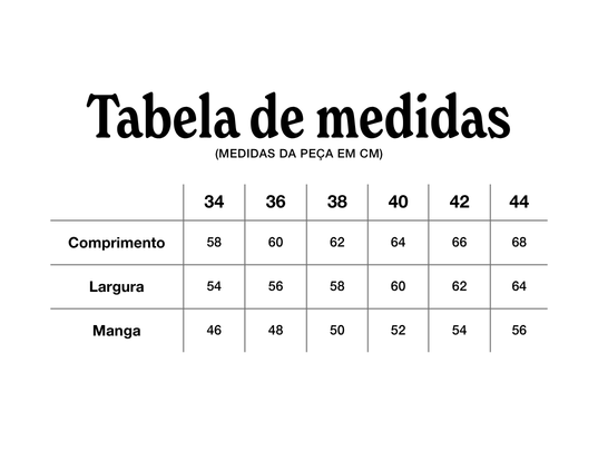 Tabela de Medidas